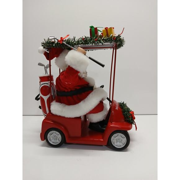 Kurt‎ S. Adler Kurt Adler 11.25-Inch Fabriché Santa Driving Golf Cart - Picture 2 of 7